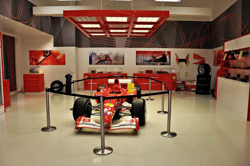 Formula 1 car on display at Ferrari World, Yas Island